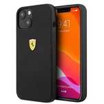 pouzdro ferrari iphone 13 6,1" černo/černé pevné silikonové pouzdro