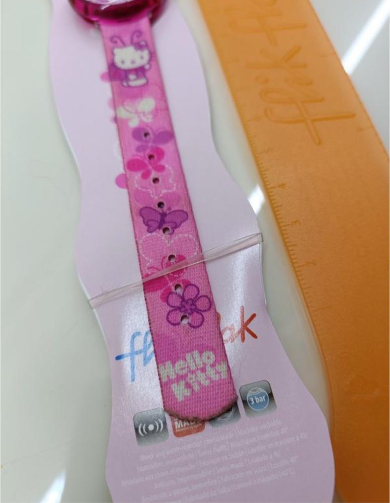 Диьячий рожевий годинник Flick flack з Hello kitty