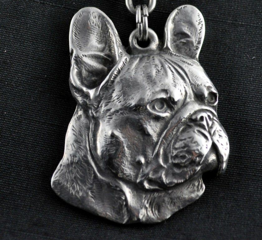Buldog francuski I naszyjnik posrebrzany Art-Dog