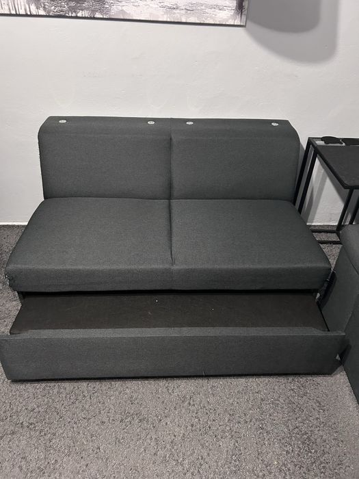 Jysk narożnik SAHL ciemnoszary z funkcja spania ze skrzynką + kanapa