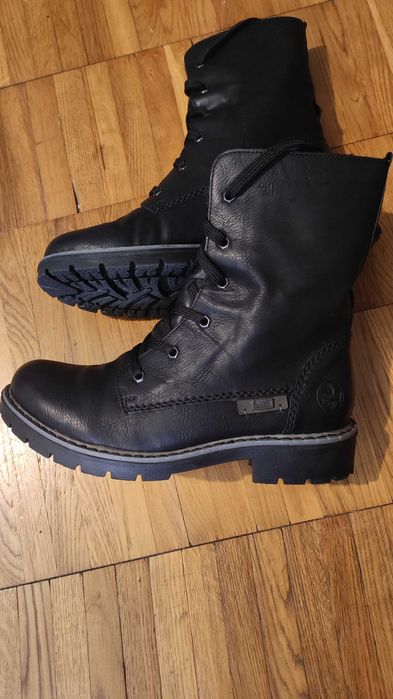 Зимові черевики жіночі, жіночі черевики Rieker, черевики на шнурівці