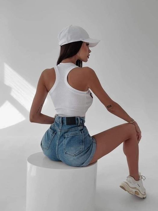 Spodenki damskie jeansowe Olavoga Alia S M niebieskie