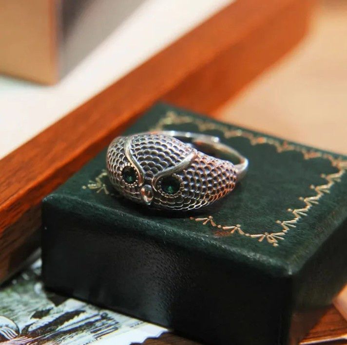 Серебрянное кольцо Сова 925
