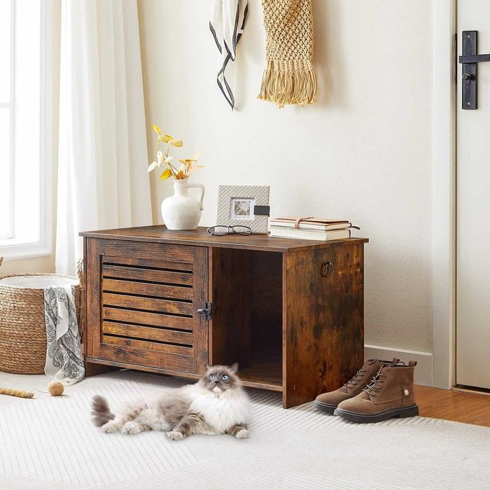 Mesa de apoio e casota para gato para cama ou esconder a caixa areia