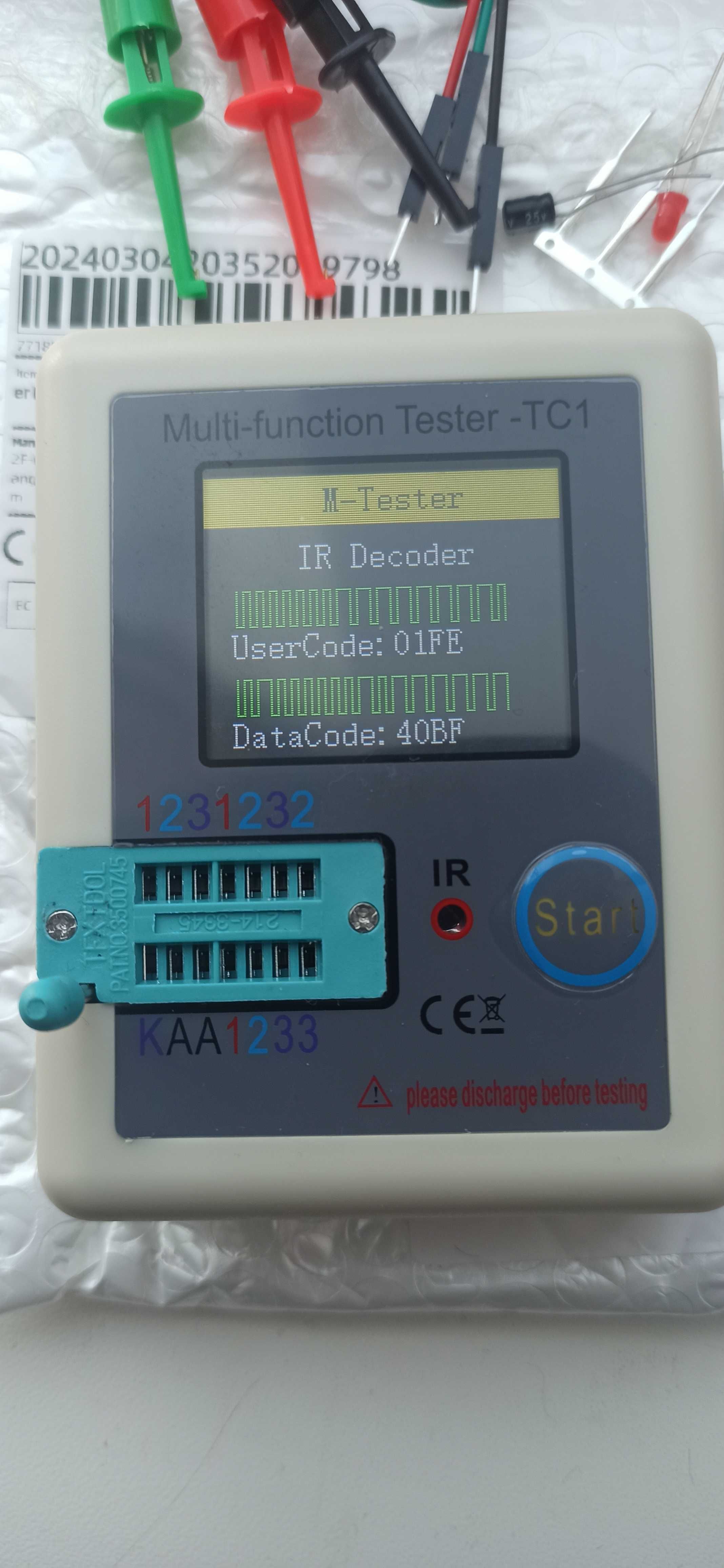 Тестер транзисторов LCR-TC1 измеритель ESR LCR, аккумулятор 300mAh