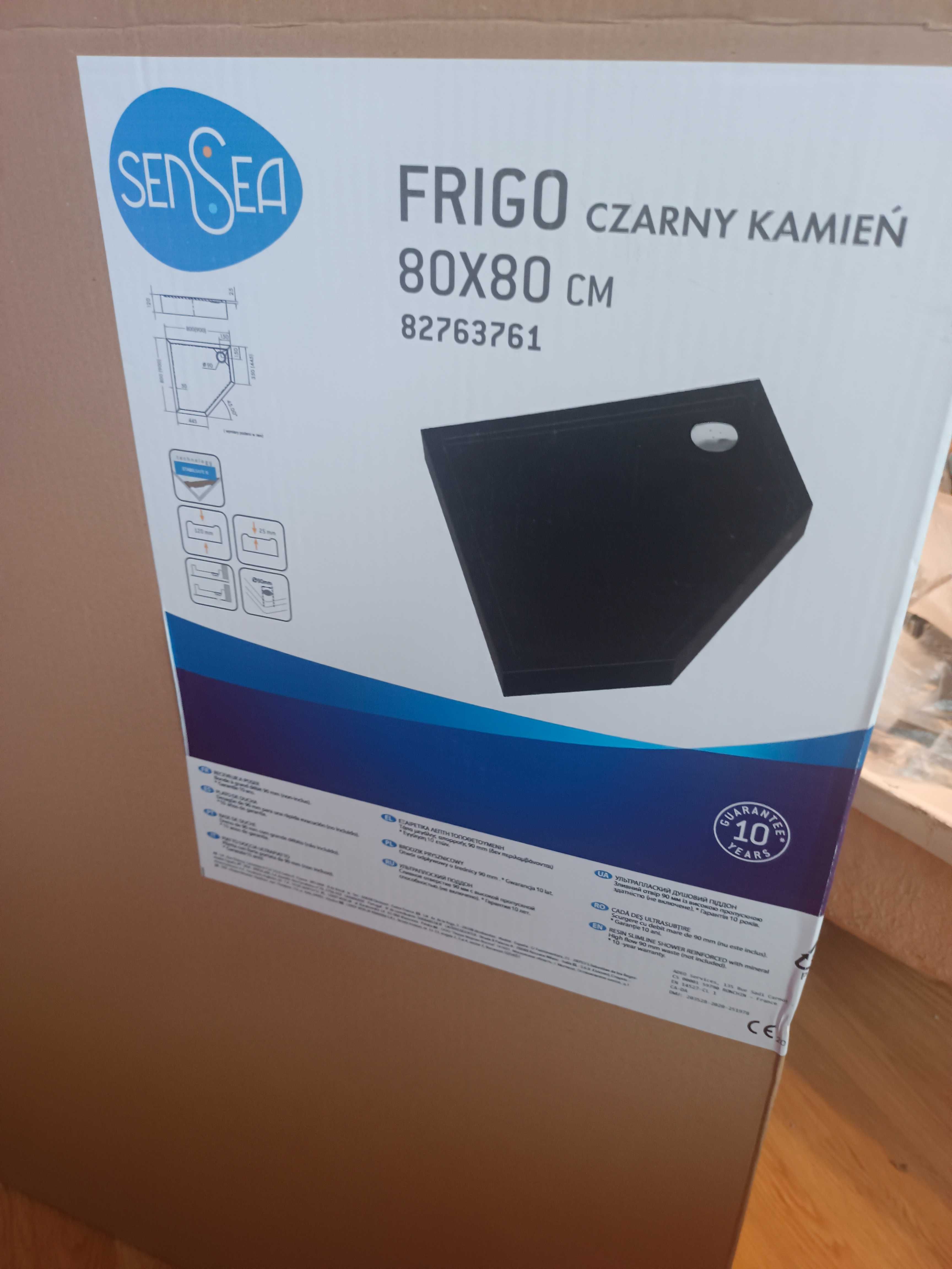 Brodzik prysznicowy czarny Frigo 80x80 Sensea