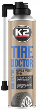 K2 Tire Doktor Zestaw Spray Do Naprawy Przebitych Opon Koło Zapasowe