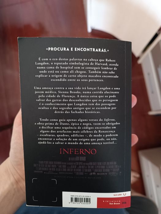Inferno dan brown livro versão bolso