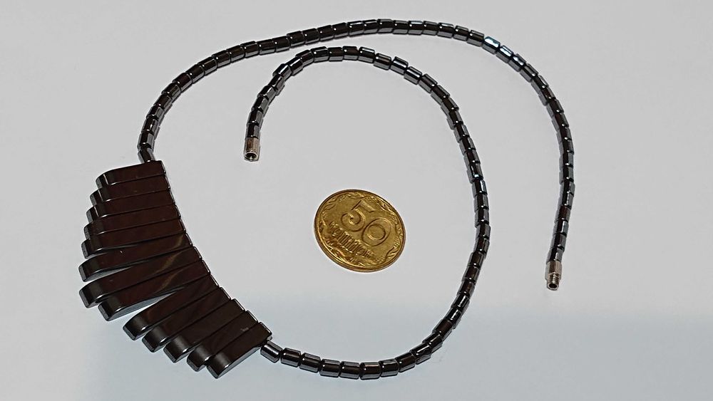 Колье гематит ожерелье бусы намисто кольє натуральный камень