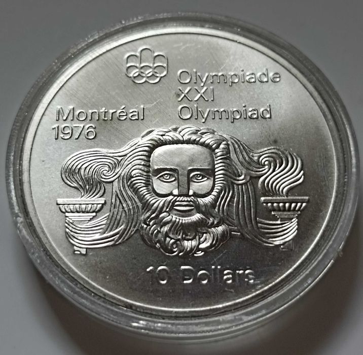 10 dolarów XXI Letnie Igrzyska Olimpijskie Montreal 1976 - Zeus srebro