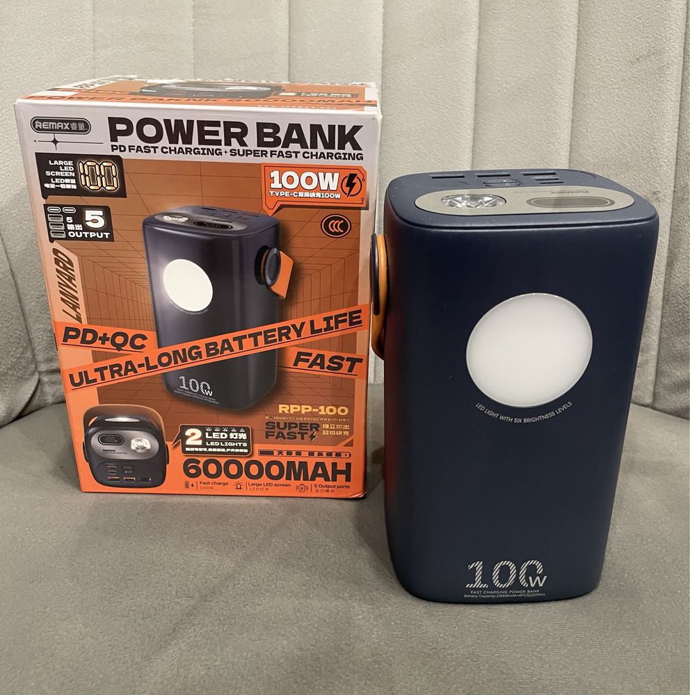 Повербанк REMAX RPP-100 60000 mAh 100W для ноутбука та телефона