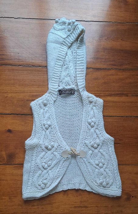 Colete malha branco Zara 11 anos