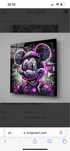 Quadro Mickey Neon 40x40 cm em vidro temperado