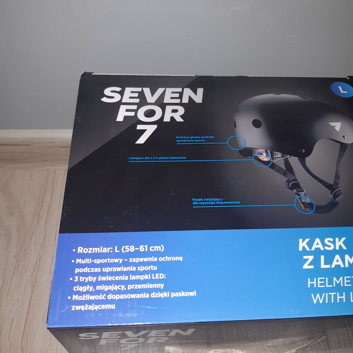 Nowy kask z lampką led L (58-61)