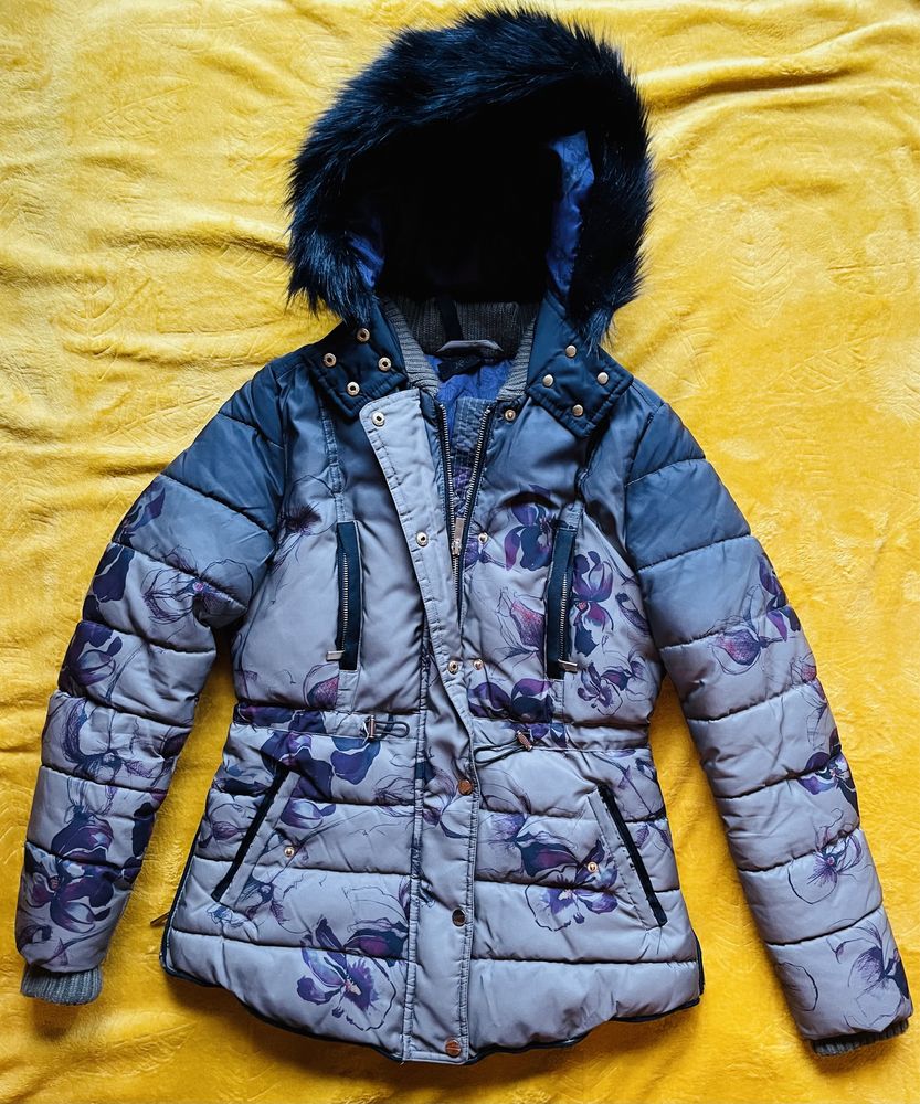 DESIGUAL ciepła zimowa kurtka zielona 36