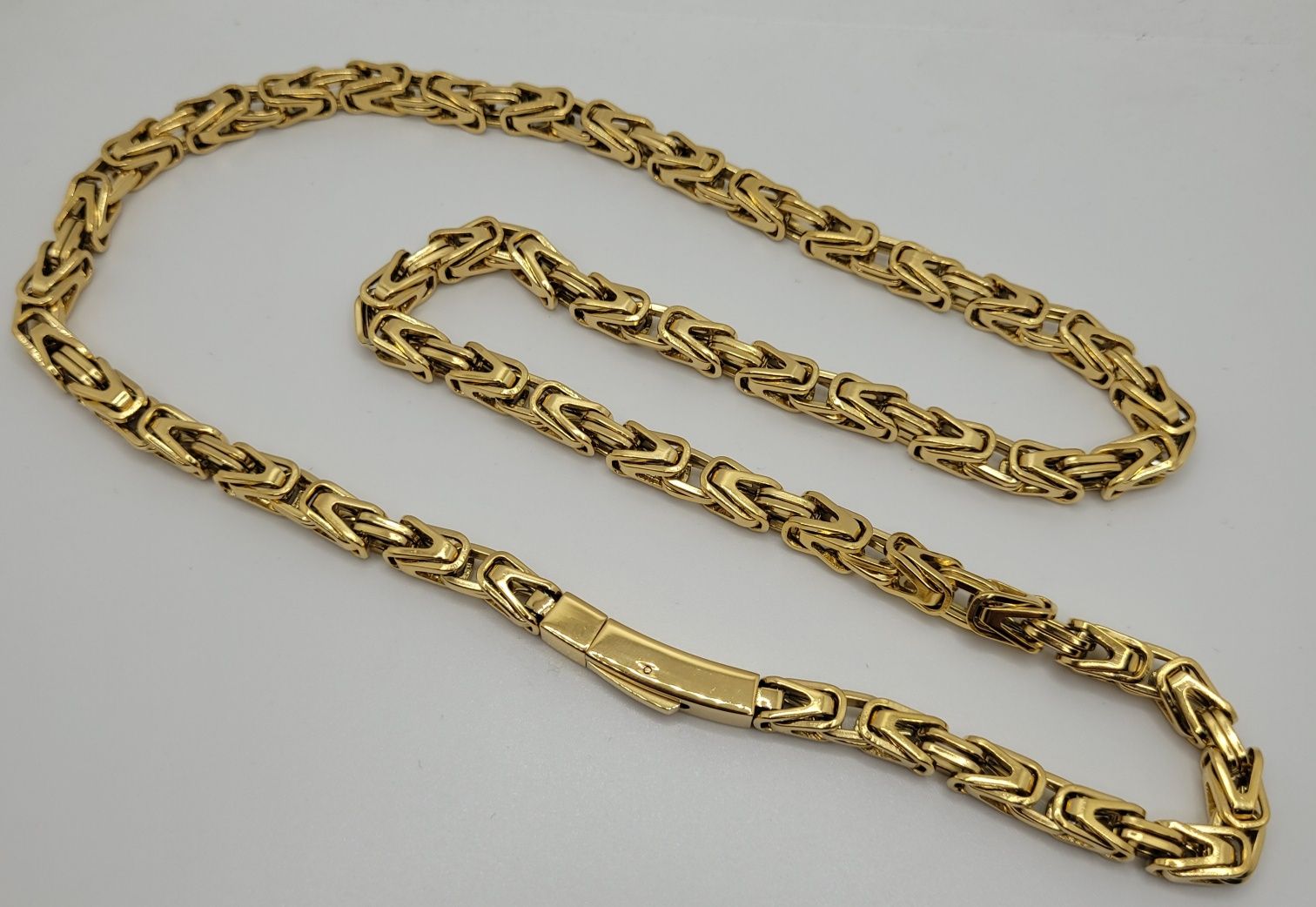 Złoty łańcuch łańcuszek kajdan splot królewski TOMBAK