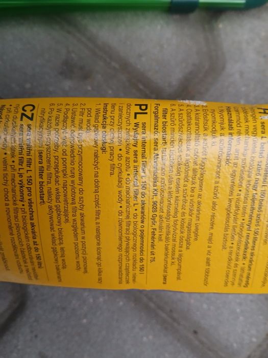 Filtr wewnętrzna gąbkowe sera L150