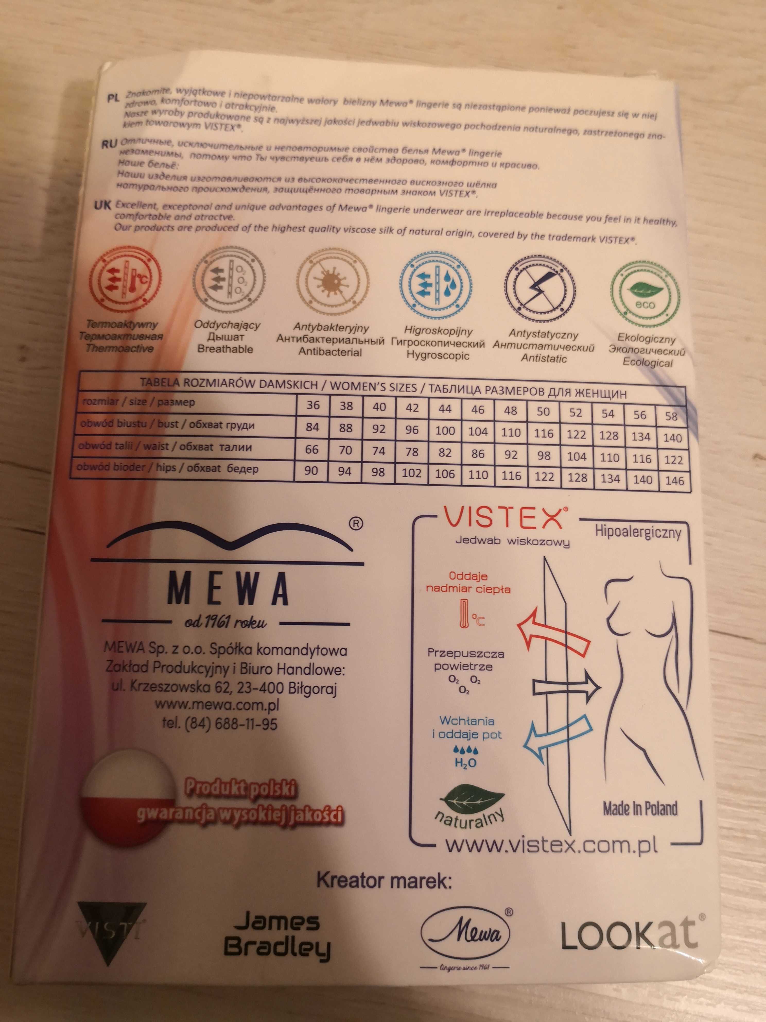 MEWA Vistex Krótka półhalka damska Linda  pod spódnicę 42 czarna NOWA