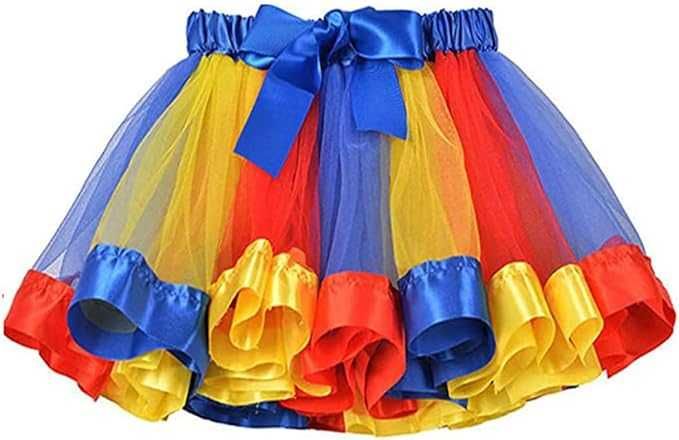 Flovel Damska spódnica tutu, warstwowa, tęczowa, tiulowa, spódnica,