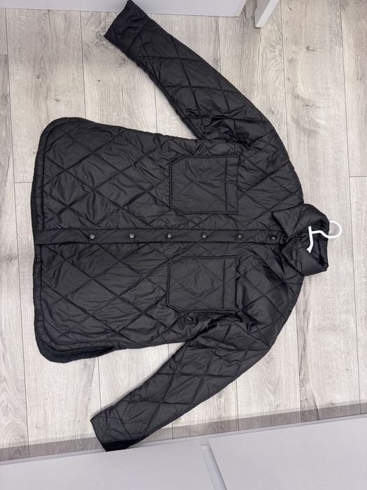 Куртка рубашка стеганая черная демисезонная (як massimo dutti)