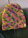 Nowa Damska czapka neonowa kolorowa zimowa handmade akryl beanie smerf