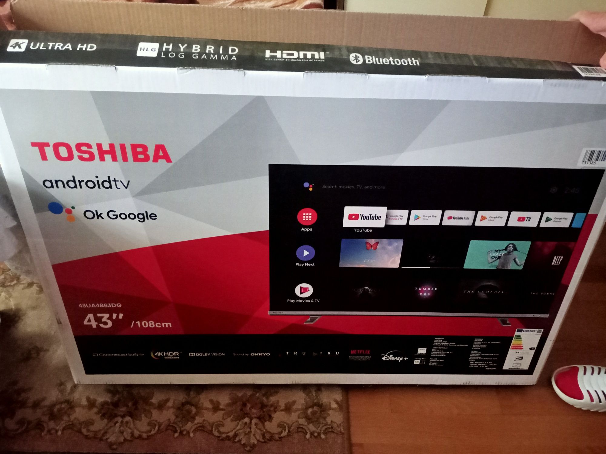 Toshiba Smart TV 4K Android 43'  gwarancja