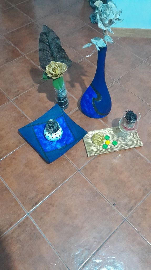 Conjunto de decoração azul