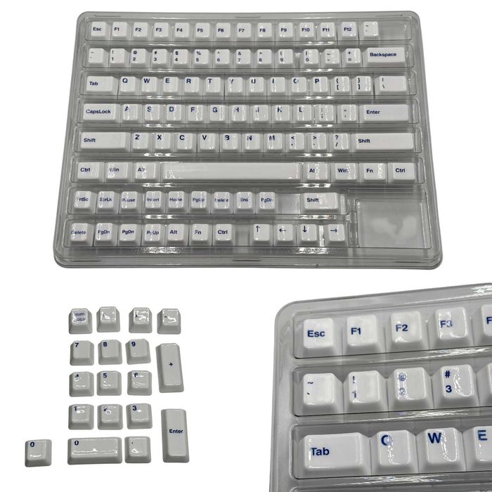 Кейкапи для механічних клавіатур Cerakey White/Indigo (A+B+C)