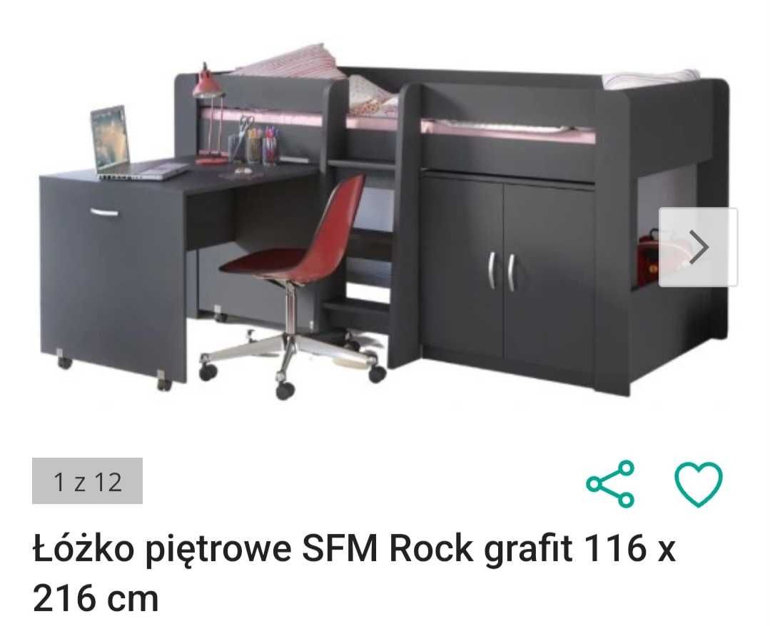 Łóżko piętrowe 90x200 plus biurko+ szafka