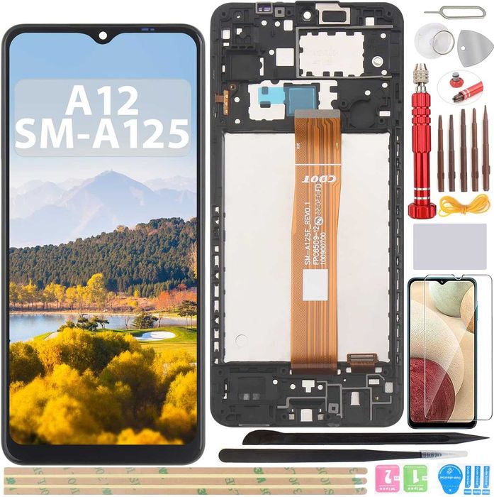 Ekran LCD z ramką Samsung Galaxy A12 SM-A125F 6,5" dotykowy  narzędzia