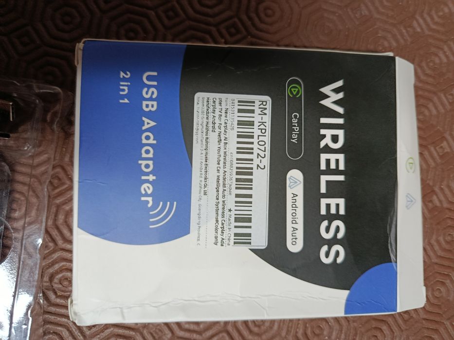 Adaptador USB Wireless NOVO 2-em-1 para CarPlay e Android Auto