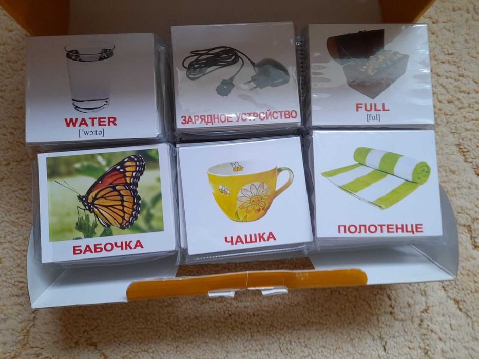 Карточки Домана Вундеркінд з пелюшок на анг-рос мові