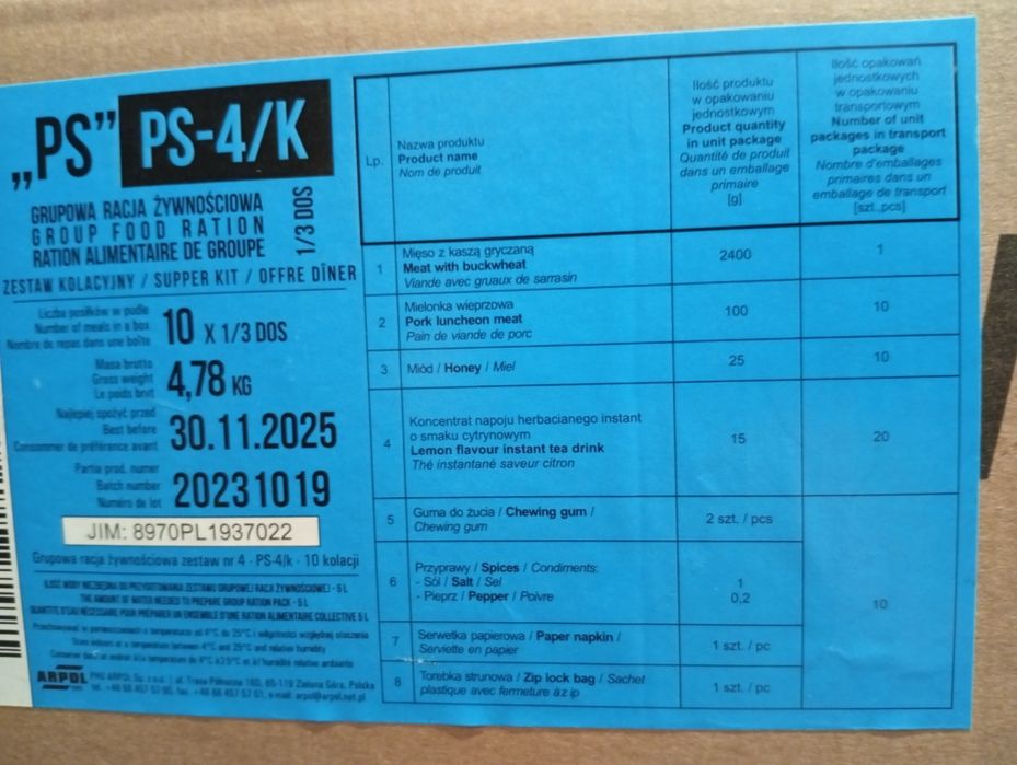 Grupowa racja żywnościowa