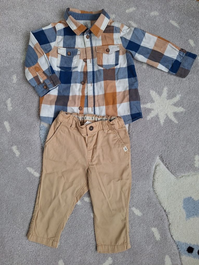 H&m r74 koszula+spodnie chino