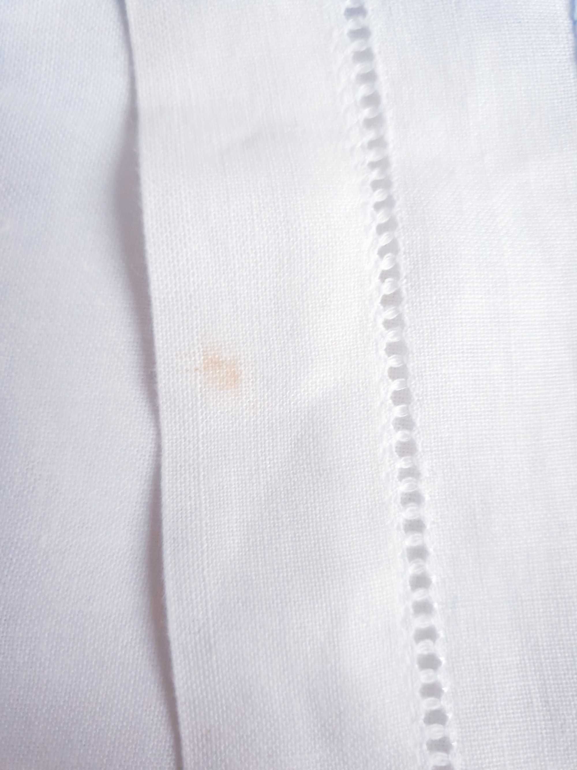 Białe lniane podkładki na stół serweta haftowana Zara Home 6 sztuk