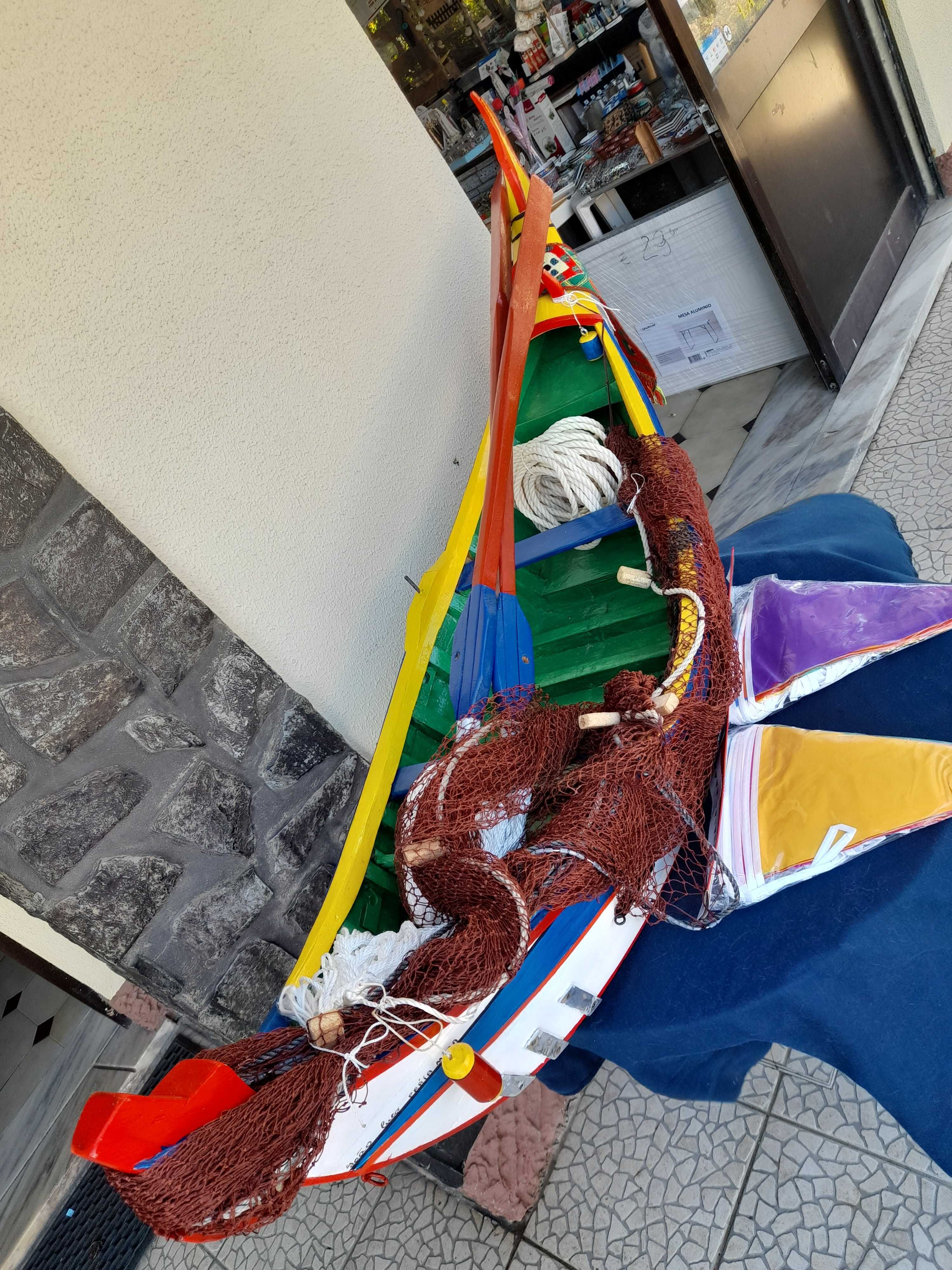 Replica Barco Arte Xávega coleção madeira artesanato pescador