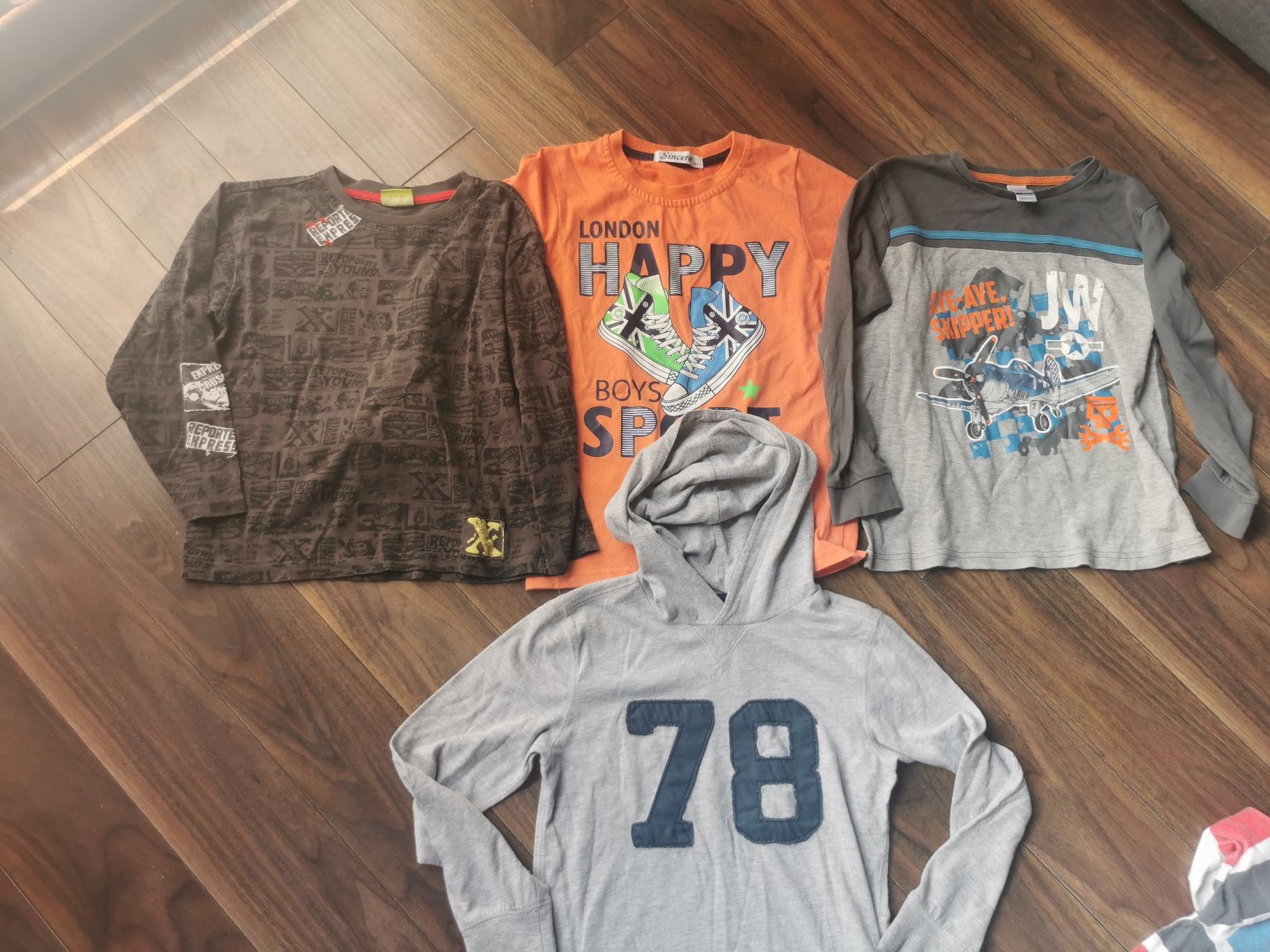 4x bluzka, tshirt długi rekaw 122/128, 128