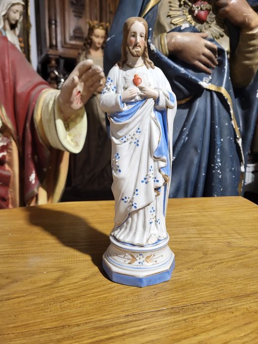 Stara porcelanowa figurka Pan Jezus Najświętsze Serce