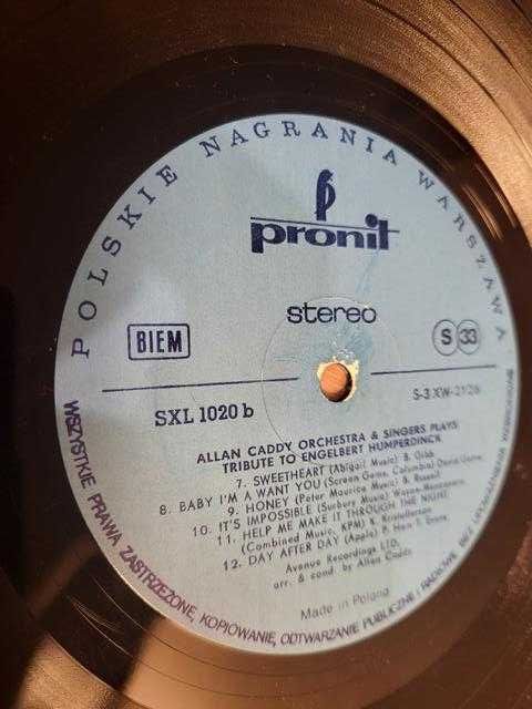 Tribute To Engelbert Humperdinck Alan Caddy Orchestra and Singers LP