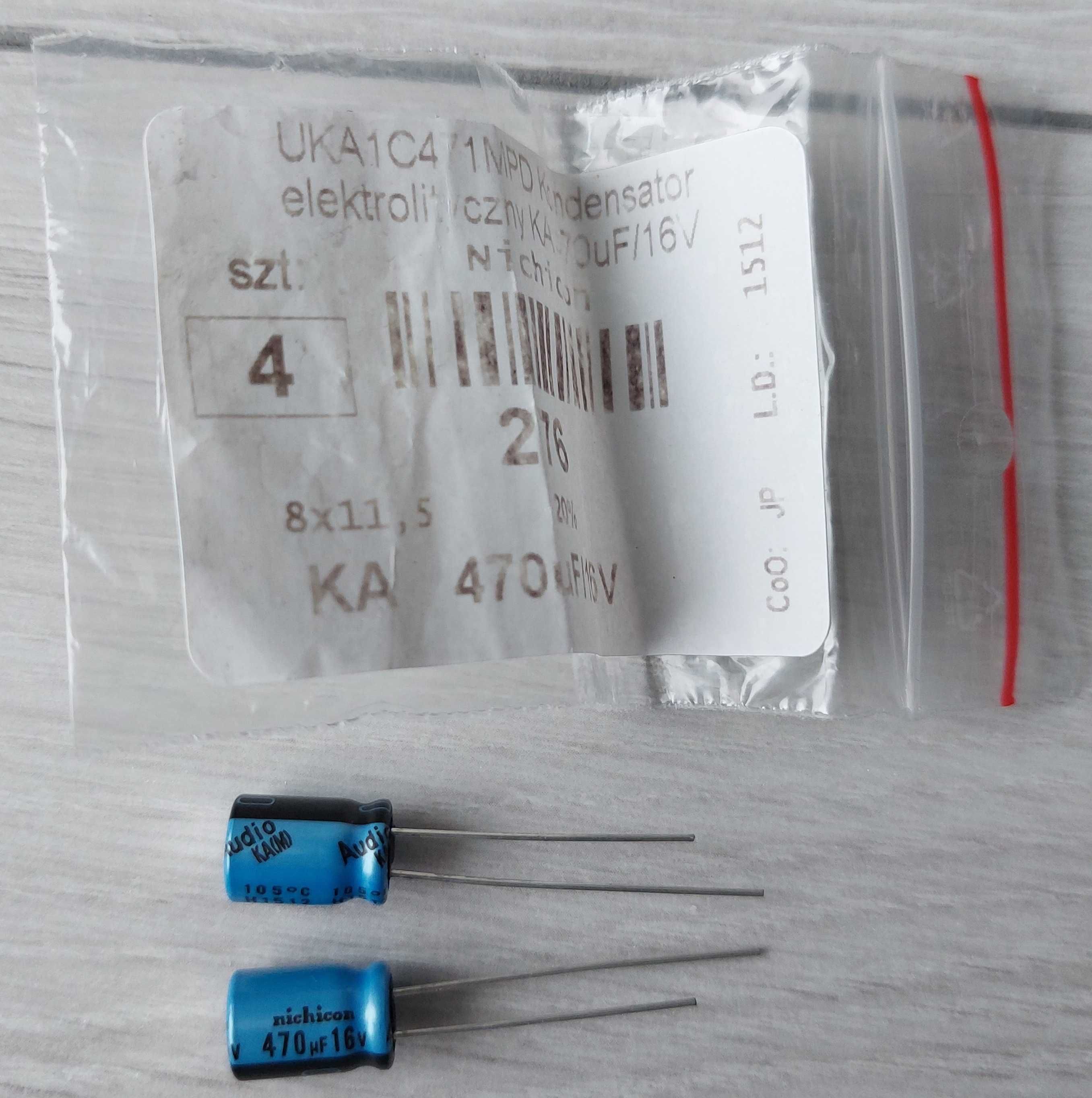 Kondensator nichicon 470uF 16V do sprzętu audio x 2