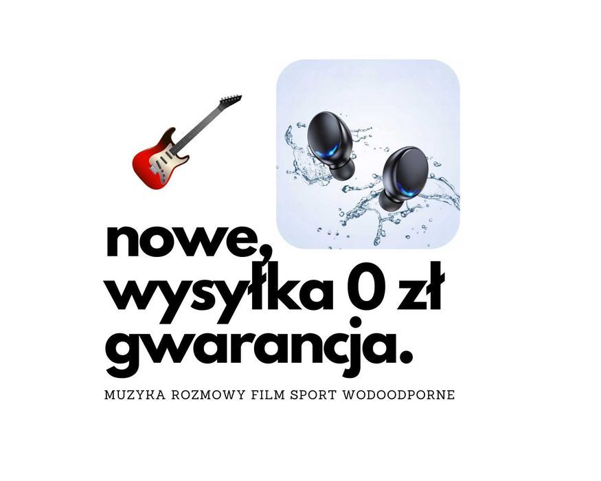 NOWE GWARANCJA Wysyłka GRATIS Słuchawki Douszne Bezprzewodowe