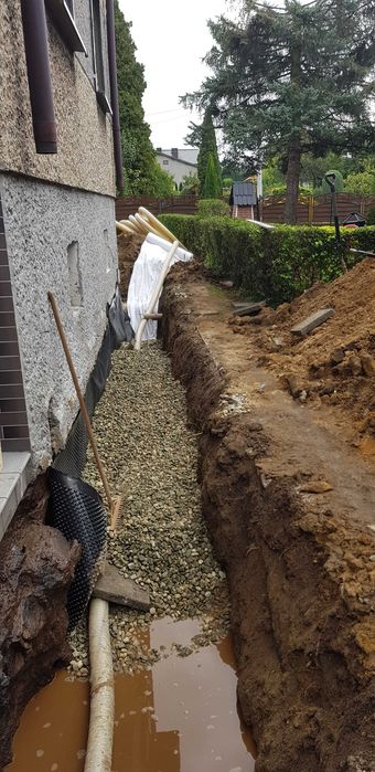 Drenaże ,odwodnienia ,oczyszczalnie,prace ziemne,iniekcje ścian