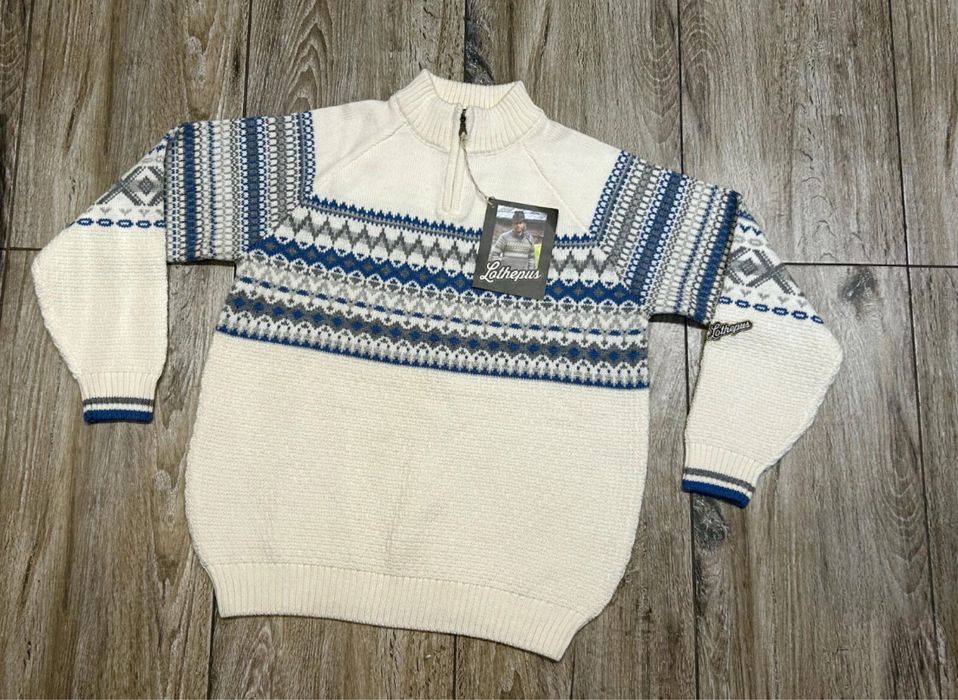 Męski sweter norweski LOTHEPUS by House Of Yarn NORWAY 100% Wełna XL