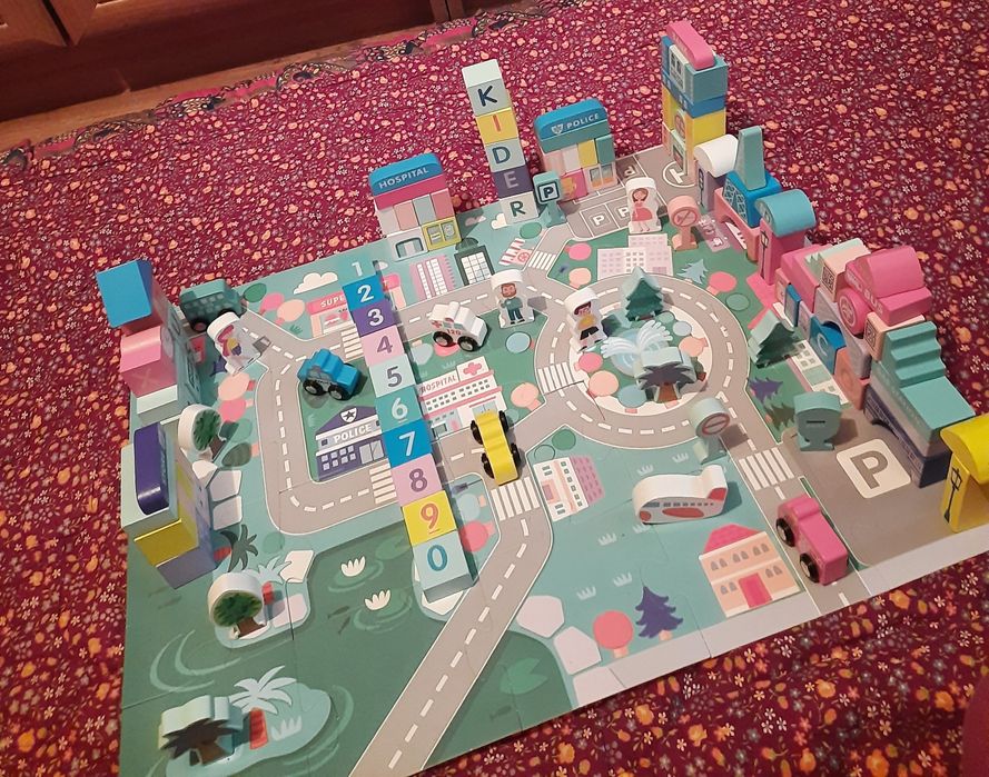 Деревянный конструктор,Lego Duplo,мягкий коврик пазл Азбука