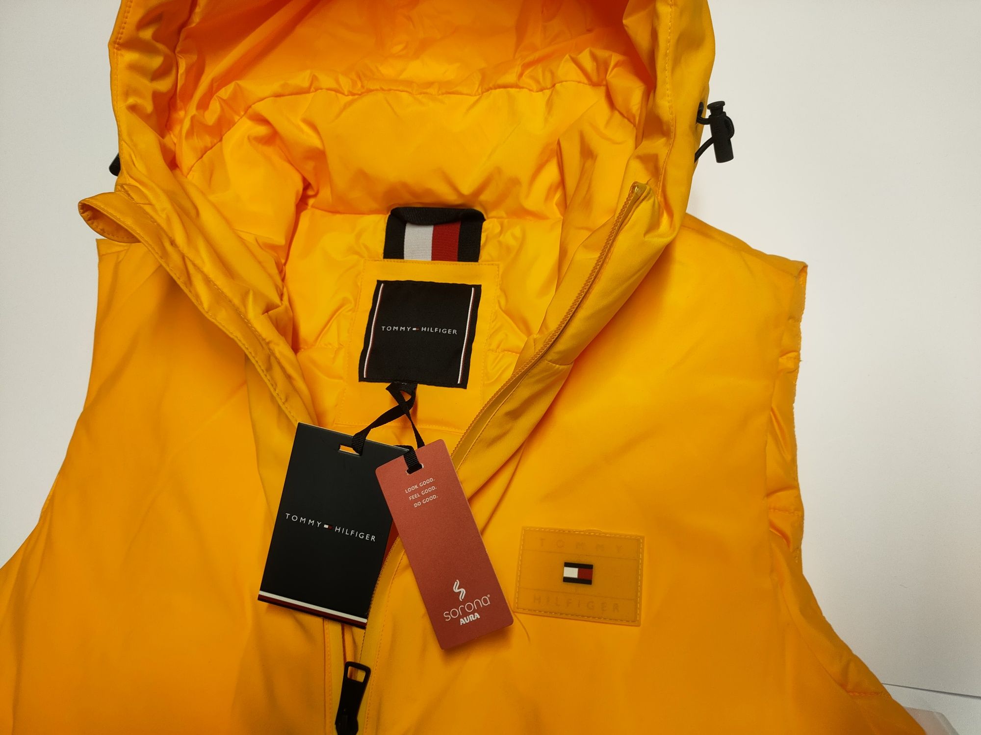 Bezrękawnik Tommy Hilfiger kamizelka męska żółta pomarańczowa r. M