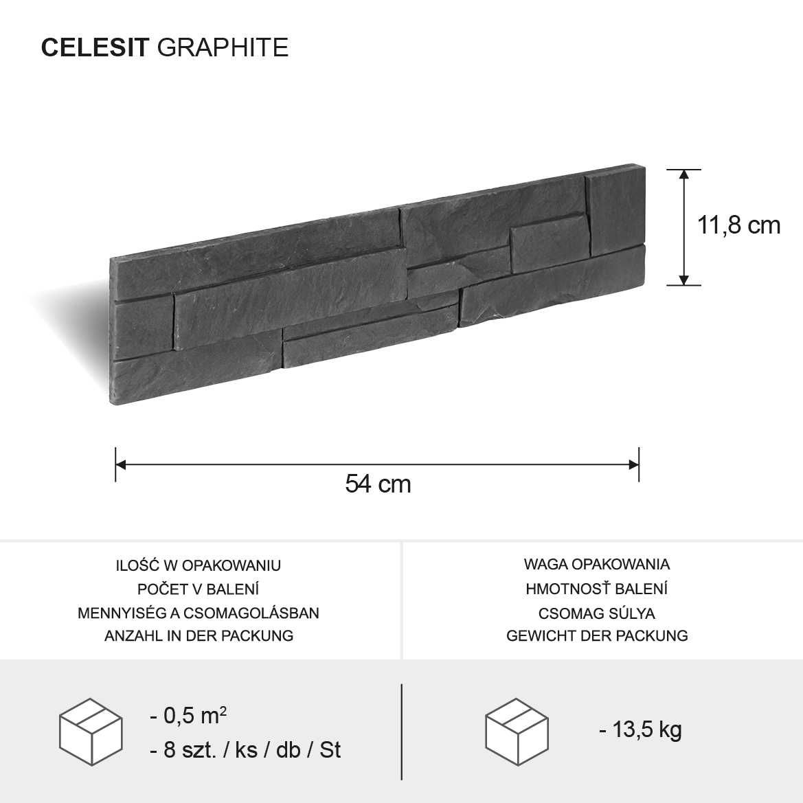 Kamień dekoracyjny Celesit Graphite