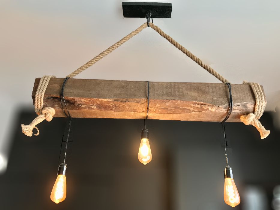 Lampa loft industrialna z belki ręczna robota duża