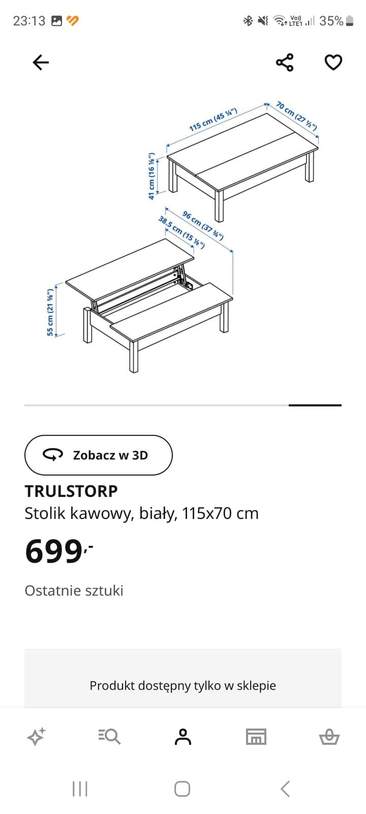 Stolik kawowy biały