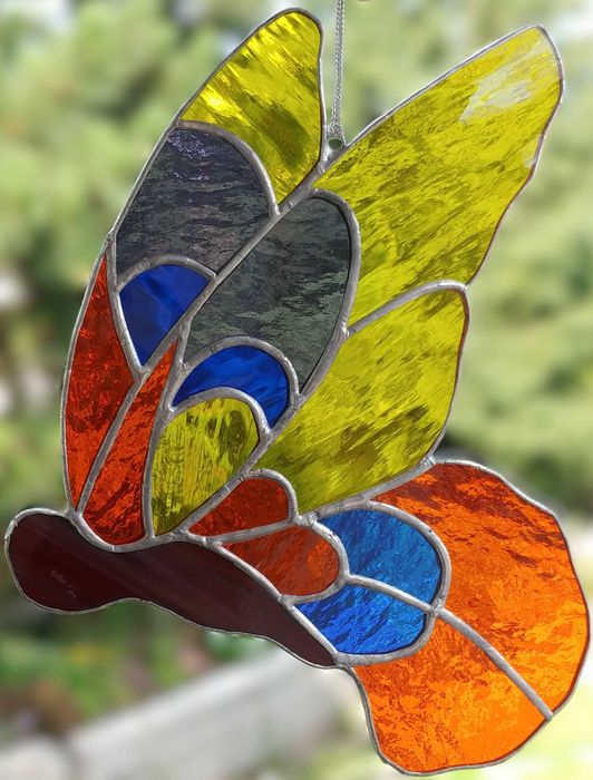 Zawieszka okienna witraż Motyl szkło witrażowe Tiffany