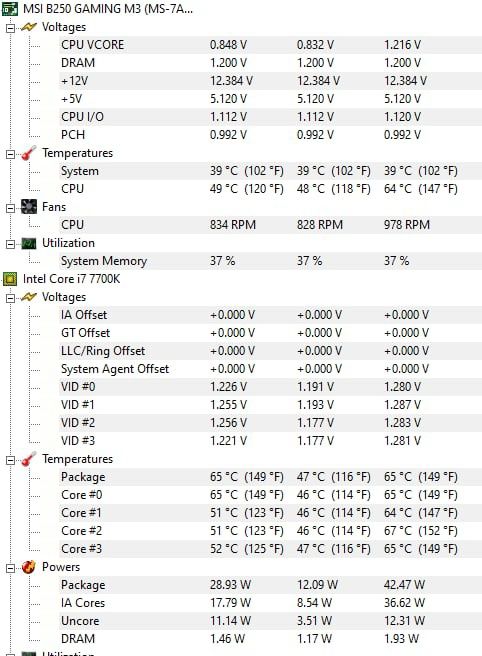 Procesor i7 7700k, MSI B250 GAMING M3, 20gb ram